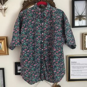 Short Sleeved Floral Button Down